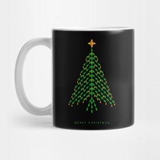 Merry Christmas with elegant yellow and green crystal Christmas Tree Mug